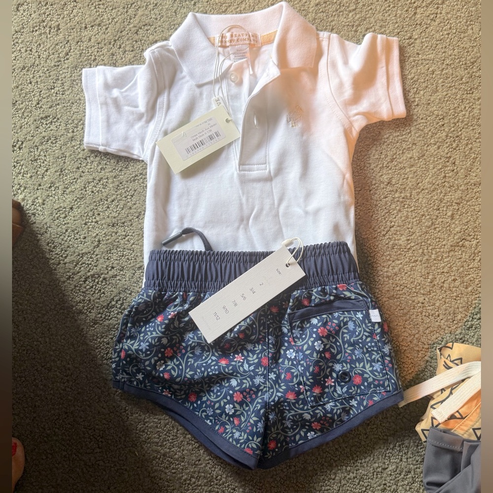 Toddler Boys 12M 1 YR Beaufort Bonnet Polo and Minnow Swim Trunks